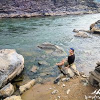 Perine refreshing in the Mekong