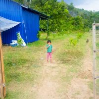 Little girl waving