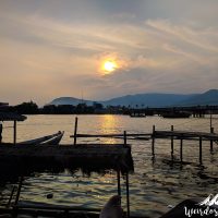 Sunset from the pier of Kampot