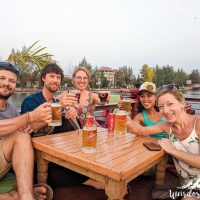 Cheers to you! On the boat, about to see a spectacular sunset. Did I mention the two free beers?