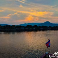 Sunset in Kampot, live from the boat.