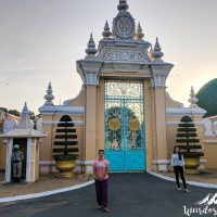 Perine in front of the presidential palace