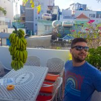 On the rooftop of our hostel