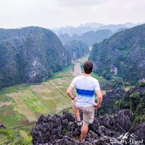 Standing on top of the mountain in Hang Mua