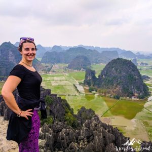 Perine has a view over Ninh Binh and the rice fields