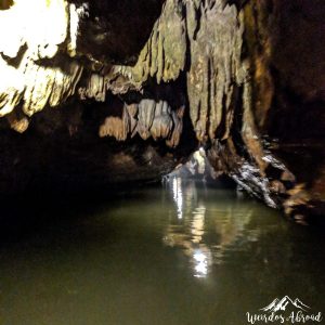 Inside a cave