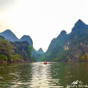 Boat tour surrounded by mountains