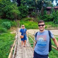 On the bamboo bridge