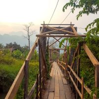 One of the many little bridges around Vang Vieng