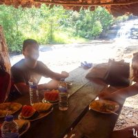 Our lunch spot, with the waterfall in the back