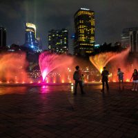 Light show in front of the Petronas Tower