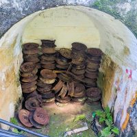 Rusty pieces from the old version of the funicular