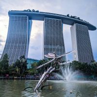 Flying dragonfly and Marina Bay Sand