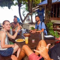 Resting between our final dive and our closed departure!