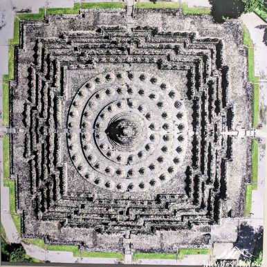 Borobudur temple from above