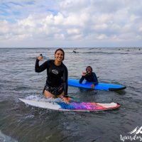 I survived our first surf session!