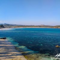 View on the beach from the first hills