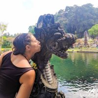 Kissing the dragon, brave girl.