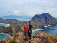 Family portrait from the top of Padar Island, Komodo National Park.