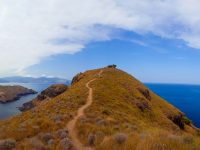 The trail to the very top, Padar Island, Komodo National Park.