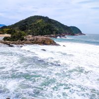 View over Praia do Meio... obviously swimming is not recommended!