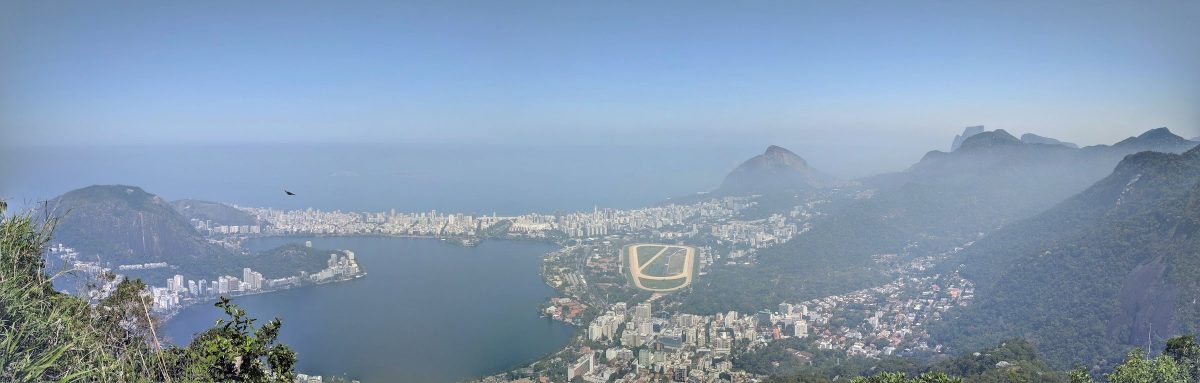 View over Rio de Janeiro with Ipanema beach in the back. This is what awaits you on the top of Corcovado after the hike.