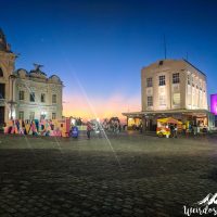 Praça Tomé de Souza at sunset