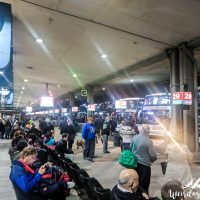 But many people waiting for buses!